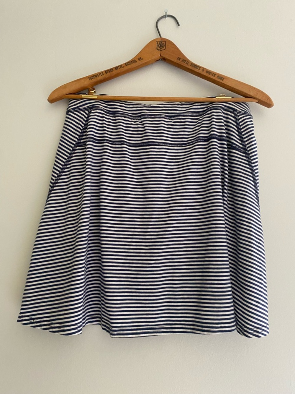 Toad & Co Navy and White Striped Skirt